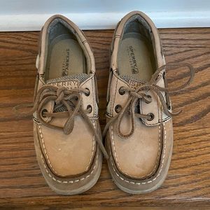 Boys Sperry boat shoes bluefish tan 13